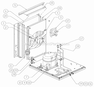 Air Cooled Diagram and Parts List for MFI-0805  Ice-O-Matic Ice Maker