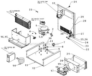 Refrigeration Diagram and Parts List for ICEU220FA  Ice-O-Matic Ice Maker
