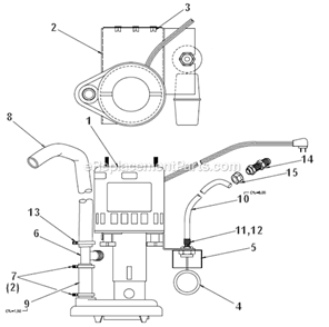 Water Pump Diagram and Parts List for ICEU220FA  Ice-O-Matic Ice Maker