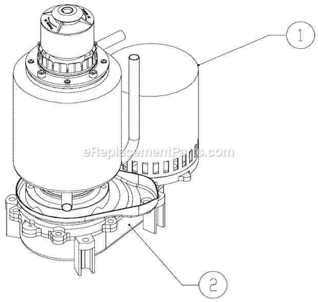 Gearmotor Diagram and Parts List for MFI-1256  Ice-O-Matic Ice Maker