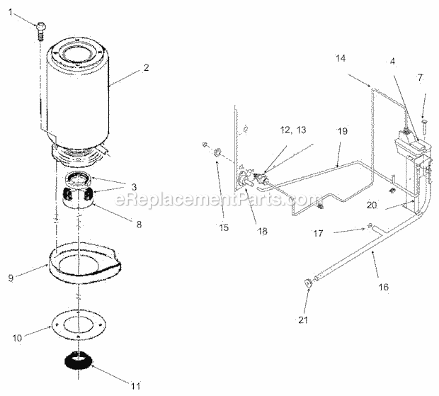 Water System Diagram and Parts List for MFI-2406-LS  Ice-O-Matic Ice Maker