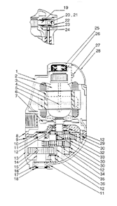 Motor Breakdown Diagram and Parts List for JM101 19020 Jancy Beveler