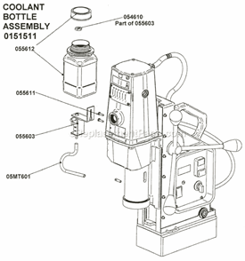 Coolant Bottle Assembly Diagram and Parts List for USA-3 MT3S-V2 Jancy Beveler