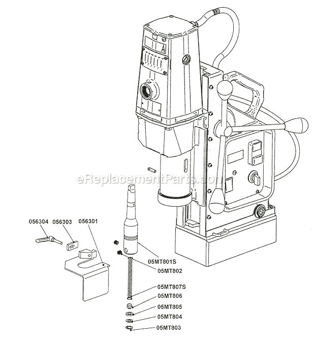 Arbor Assembly Diagram and Parts List for USA-3 MT3S-V2 Jancy Beveler