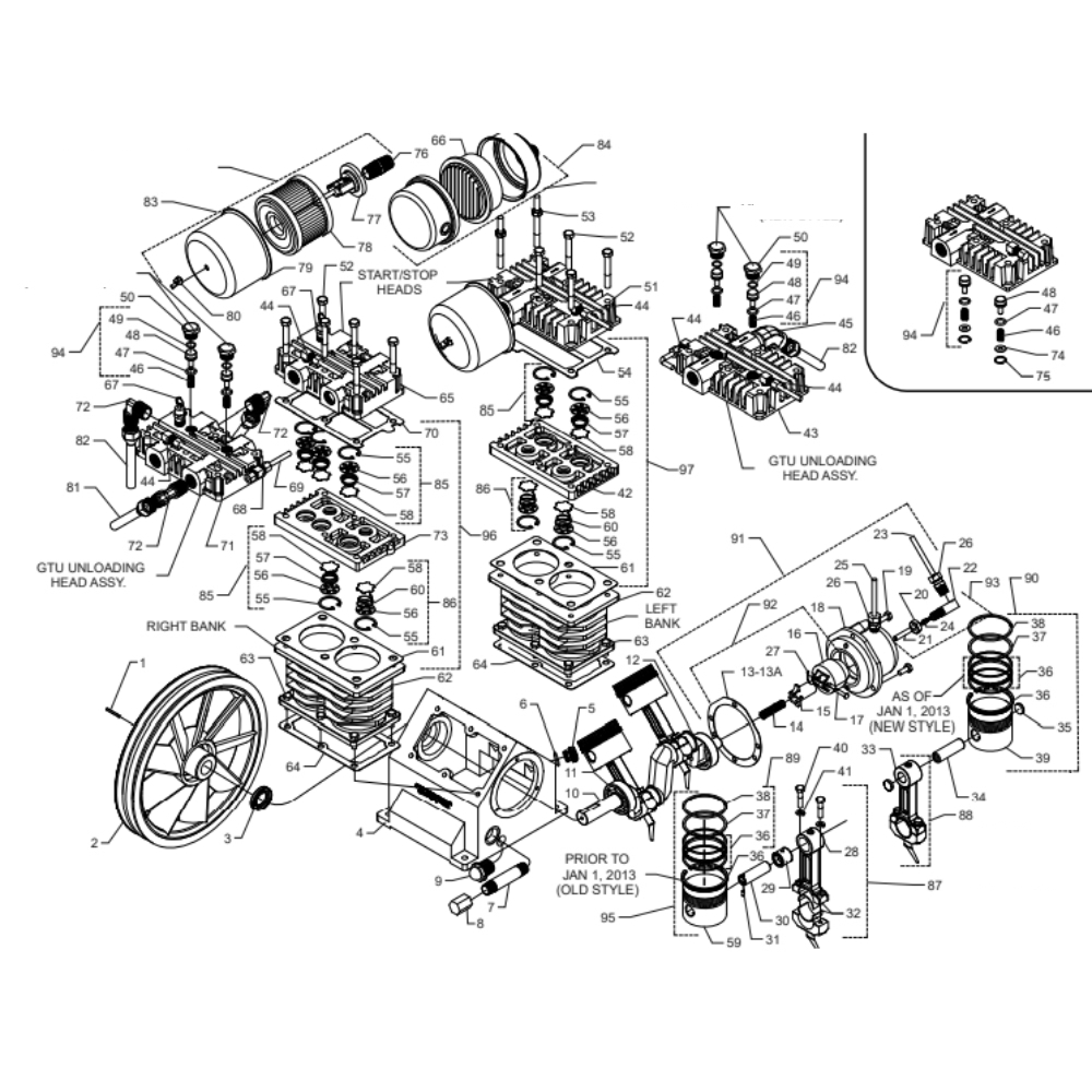 Section 1 Diagram and Parts List for GTPUMP  Jenny Engine