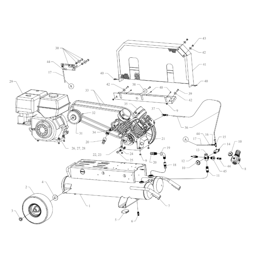 Main Diagram and Parts List for GT8HGB-8P2-CRC  Jenny Compressor