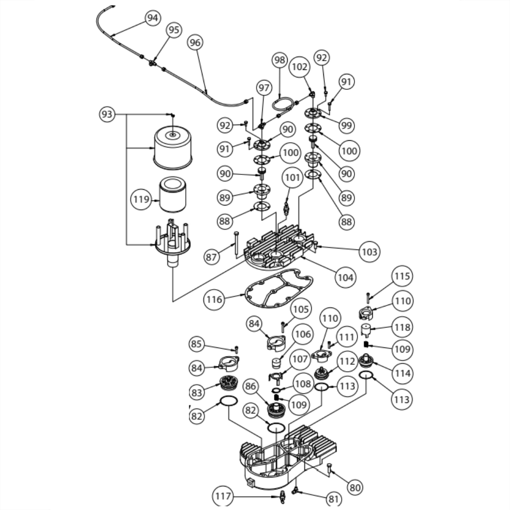 Tpump Asm 3 Diagram and Parts List for T20C-120C-SSC  Jenny Compressor