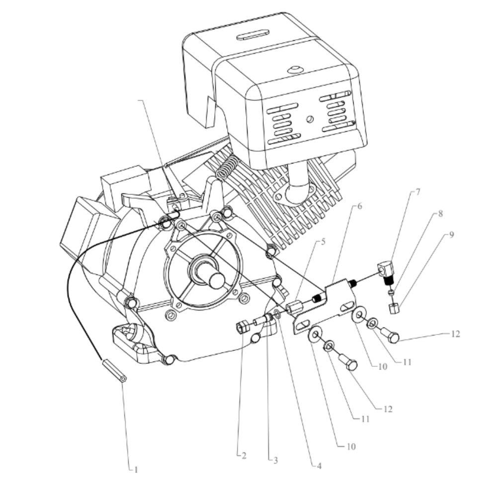Throttle Idle Control Diagram and Parts List for GT8HGB-8P2-CRC  Jenny Compressor