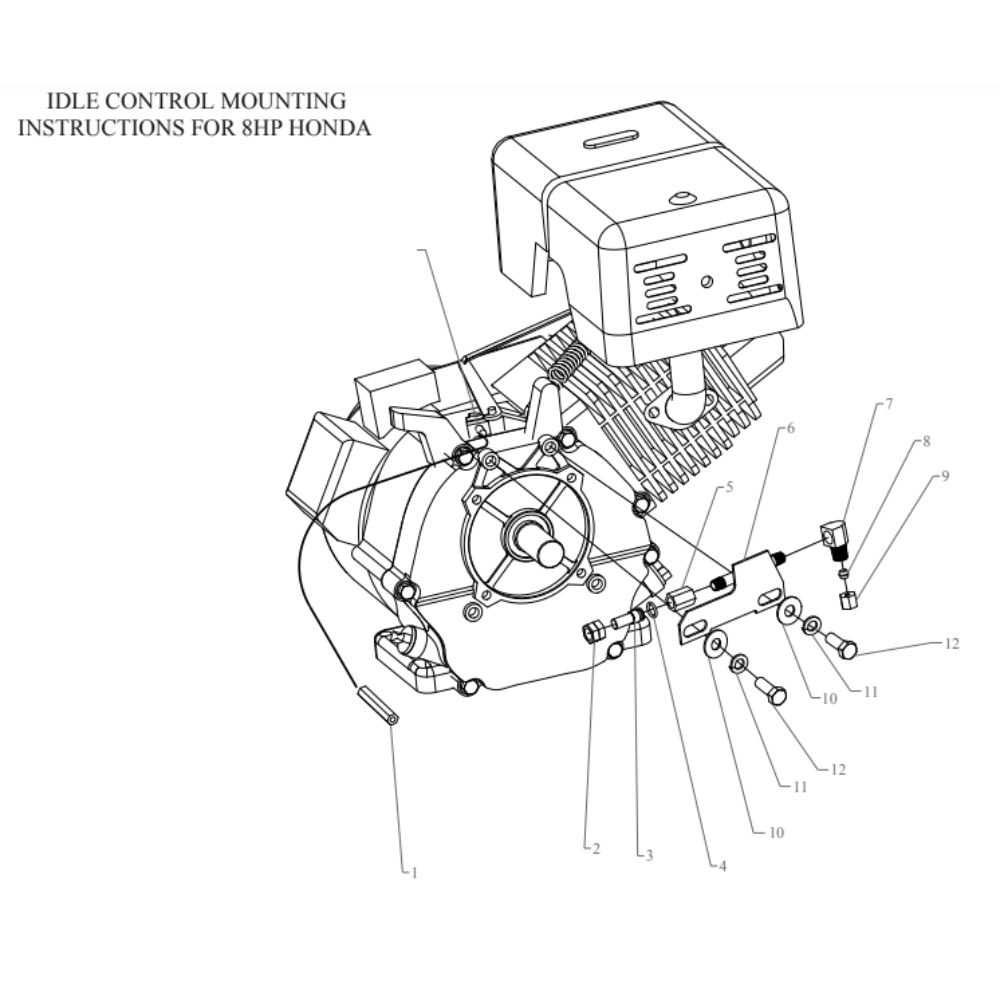 Throttle Idle Control Diagram and Parts List for G8HGA-15P-CRC  Jenny Compressor