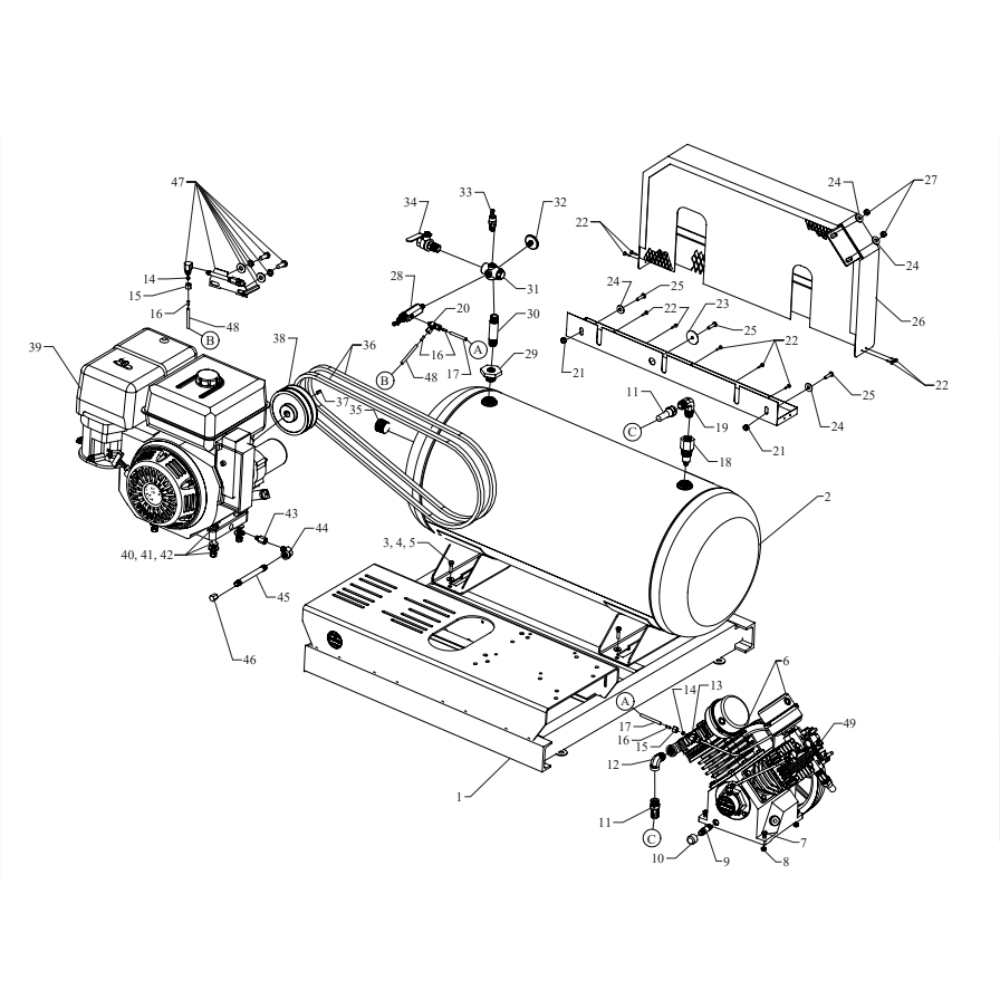 Main Diagram and Parts List for GC11HGA-SM-CRC  Jenny Compressor