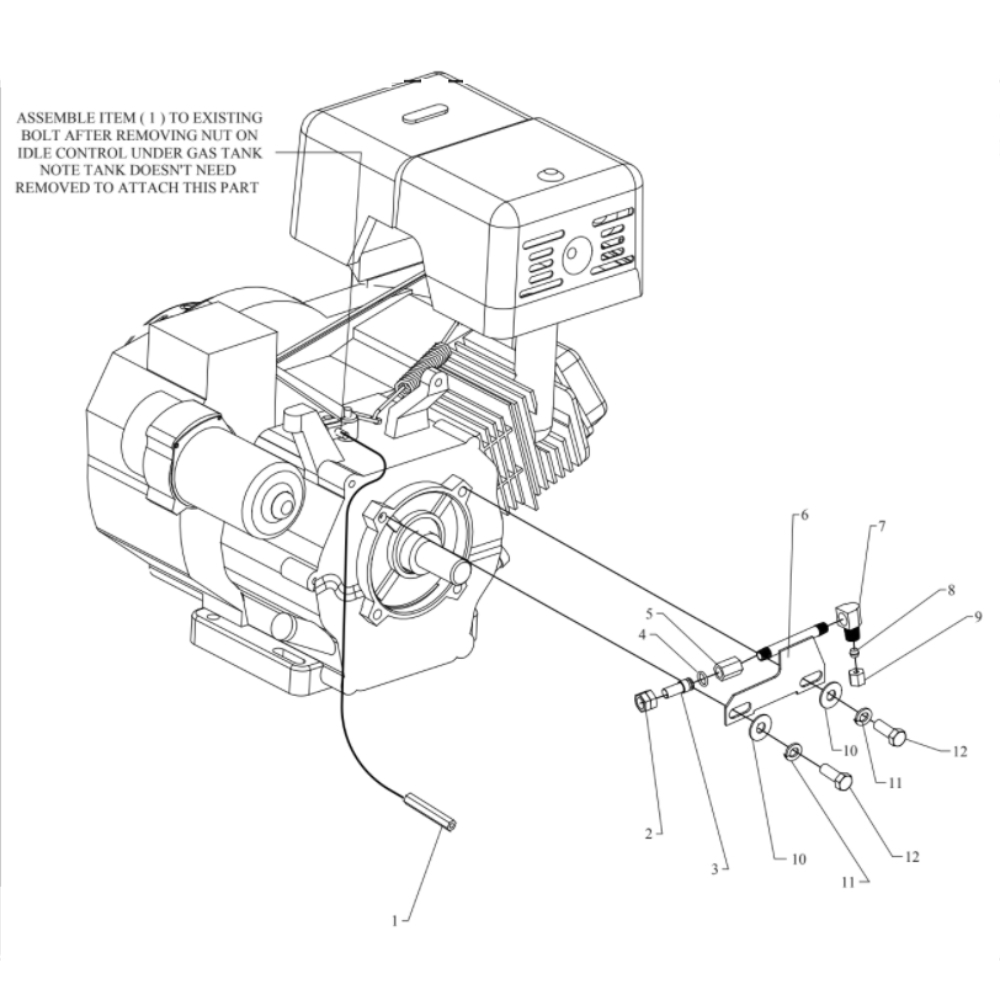 Throttle Idle Control Diagram and Parts List for W11HGB-SM-CRC  Jenny Compressor