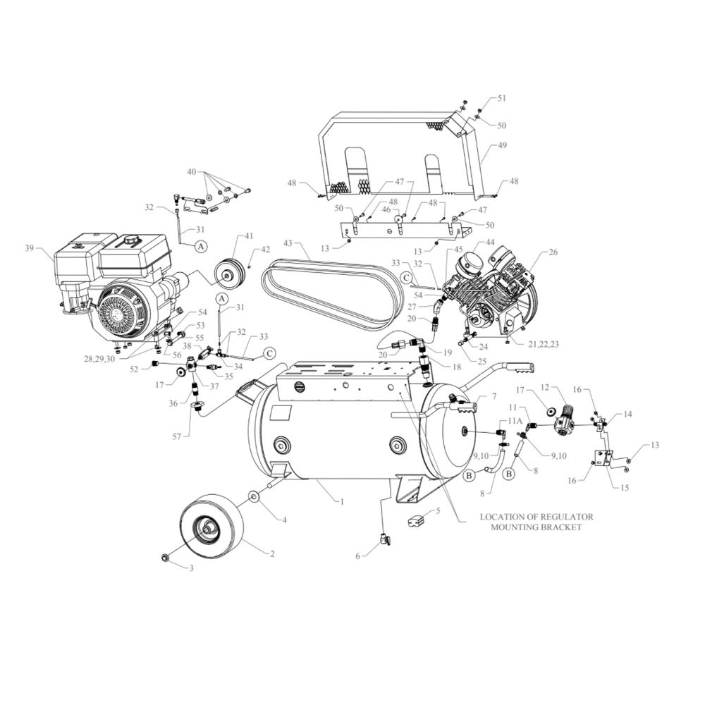 Main Diagram and Parts List for GT8HGB-30P-CRC  Jenny Compressor