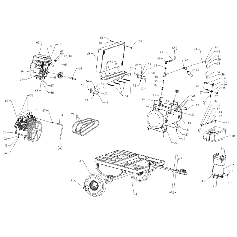 Main Diagram and Parts List for U18HGB-PT-CRC  Jenny Compressor