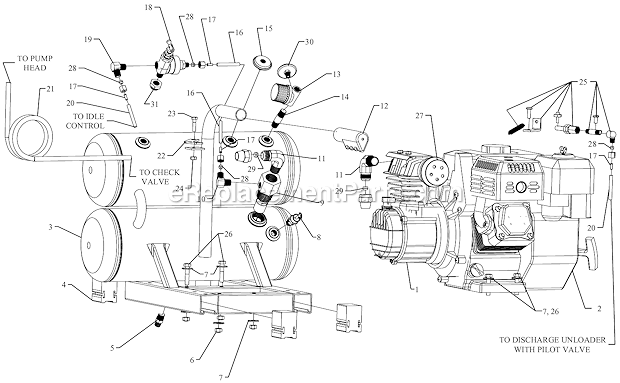 Page A Diagram and Parts List for AM840-4HG-HC4V  Jenny Compressor