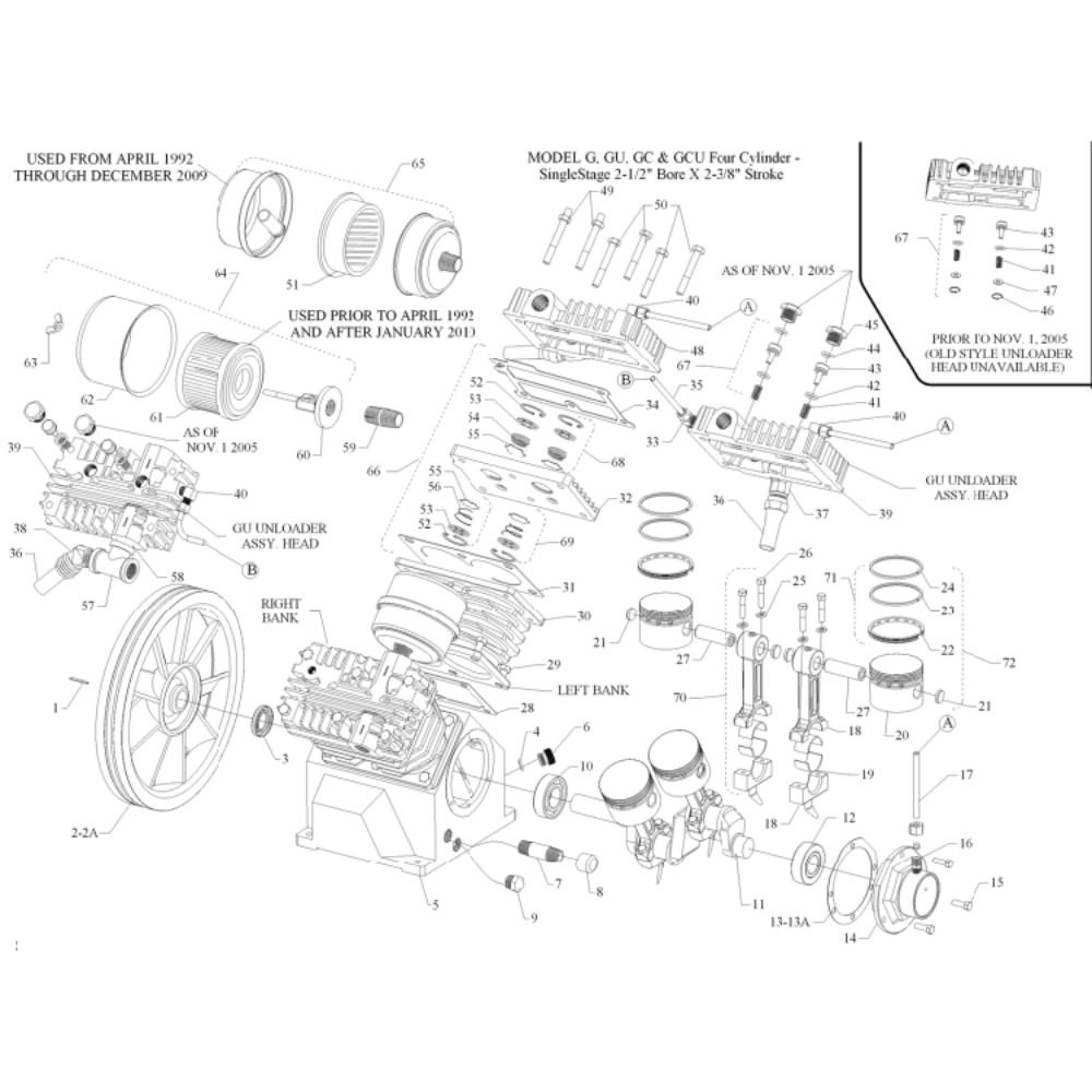 Section 1 Diagram and Parts List for GCUPUMP  Jenny Engine