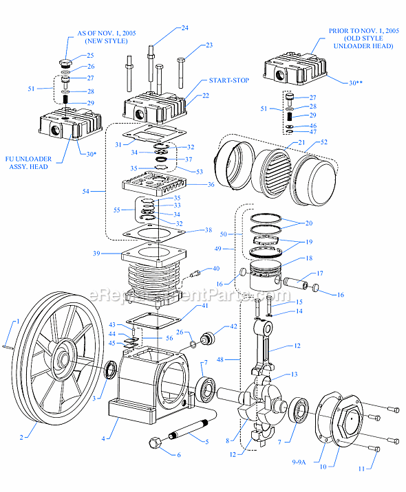 Page A Diagram and Parts List for FU Series Jenny Compressor