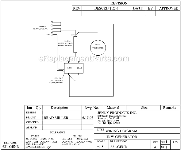 Page B Diagram and Parts List for G13HGA-17P-3000W  Jenny Compressor
