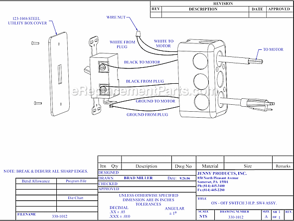 Page B Diagram and Parts List for G3A-15P-CRC-SW4  Jenny Compressor