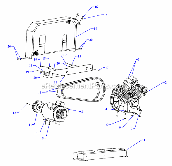 Page A Diagram and Parts List for GC2A-B  Jenny Compressor