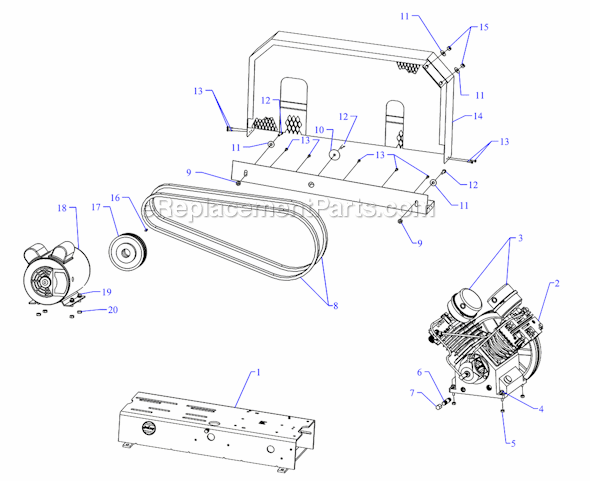 Page A Diagram and Parts List for GT2B-B  Jenny Compressor