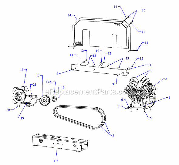 Page A Diagram and Parts List for GT3B-B  Jenny Compressor