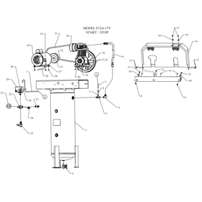 Main Diagram and Parts List for F12A-17V-SSC  Jenny Compressor