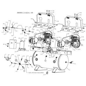 Main Diagram and Parts List for 2K2A-60-SSC  Jenny Compressor