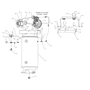 Main Diagram and Parts List for K15A-60V-SSC  Jenny Compressor