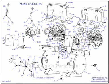 Part Location Diagram of 421-1819 Jenny Pump-Cmprsr