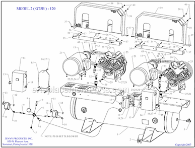 Part Location Diagram of 142-1001 Jenny Gauge-psi