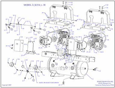 Part Location Diagram of 421-1101 Jenny Pump-Cmprsr