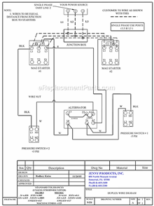 Page B Diagram and Parts List for 2(K15C)-80C  Jenny Compressor