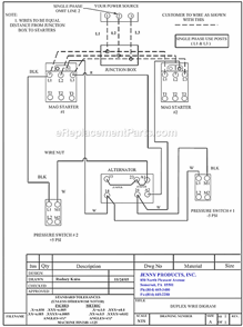 Page B Diagram and Parts List for 2(K2A)-30  Jenny Compressor
