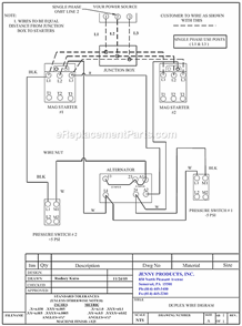 Page B Diagram and Parts List for 2(K2A)-80  Jenny Compressor
