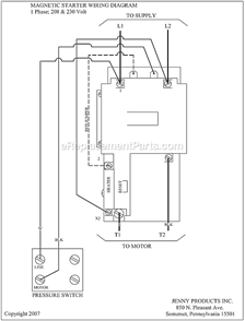Page B Diagram and Parts List for 2(U10B)-240  Jenny Compressor