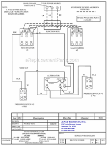 Page B Diagram and Parts List for 2(U75C)-120C  Jenny Compressor