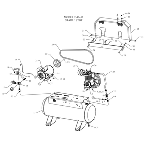 Main Diagram and Parts List for F34A-17-SSC  Jenny Compressor