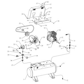 Main Diagram and Parts List for F1S-17UMS  Jenny Compressor