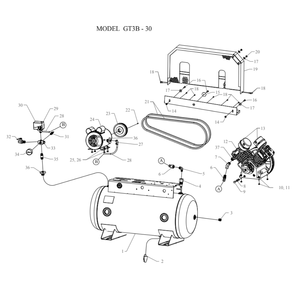 Main Diagram and Parts List for GT3B-30-SSC  Jenny Compressor