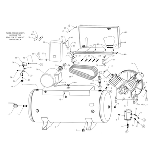Main Diagram and Parts List for T20B-240-SSC  Jenny Compressor