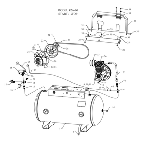 Main Diagram and Parts List for K2A-60-SSC  Jenny Compressor