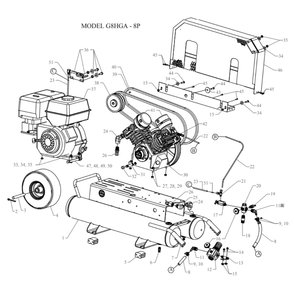 Main Diagram and Parts List for G8HGA-8P-CRC  Jenny Compressor