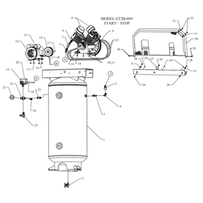 Main Diagram and Parts List for GT2B-60V-SSC  Jenny Compressor