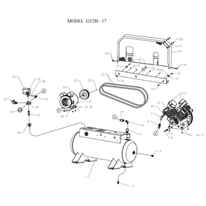 Main Diagram and Parts List for GT2B-17-SSC  Jenny Compressor