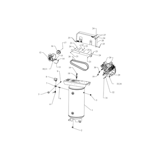 Main Diagram and Parts List for W3B-60V-SSC  Jenny Compressor