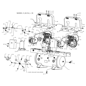 Main Diagram and Parts List for 2K15A-30-SSC  Jenny Compressor