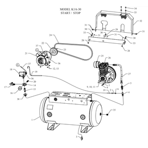 Main Diagram and Parts List for K1A-30-SSC  Jenny Compressor