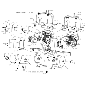 Main Diagram and Parts List for 2K15C-30C-SSC  Jenny Compressor