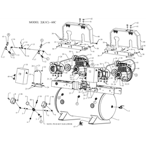 Main Diagram and Parts List for 2K1C-60C-SSC  Jenny Compressor