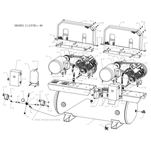 Main Diagram and Parts List for 2GT5B-80-SSC  Jenny Compressor